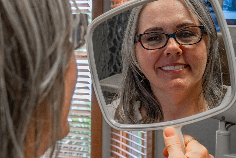Paitent looking into Mirror