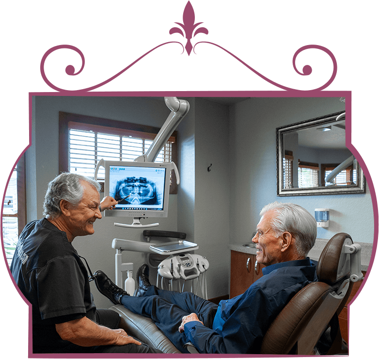 Dentist consulting with Paitent