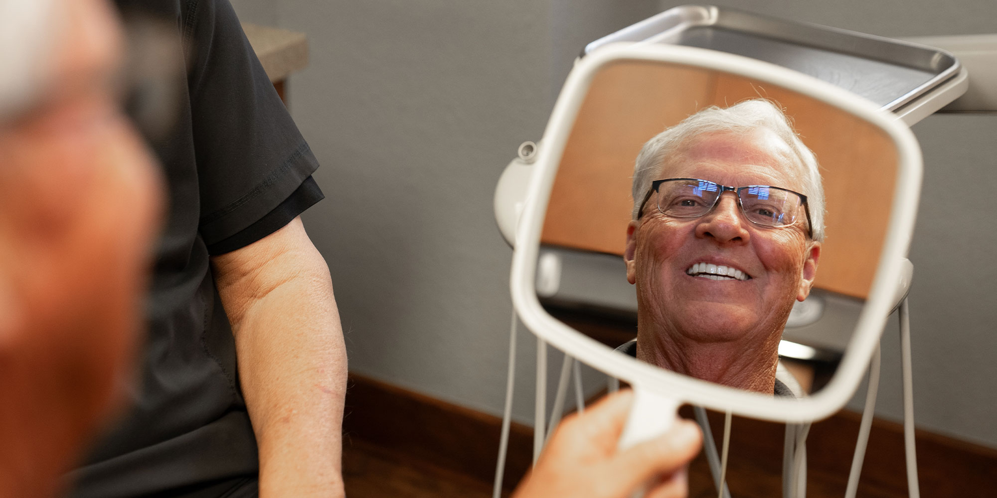 man with new smile after